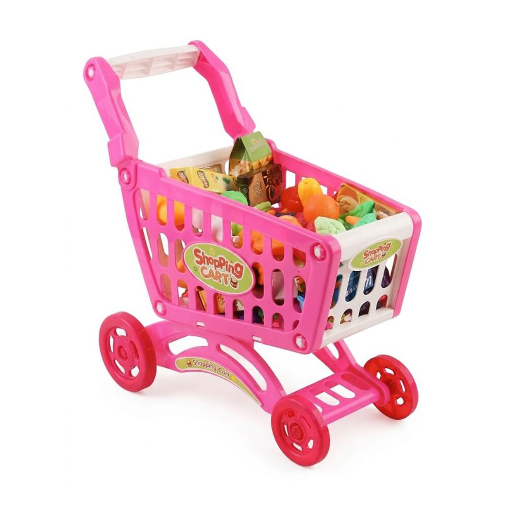 Carrito Supermercado Juguete Para Ni&ntilde;os Rosado 56 Piezas image number 0.0