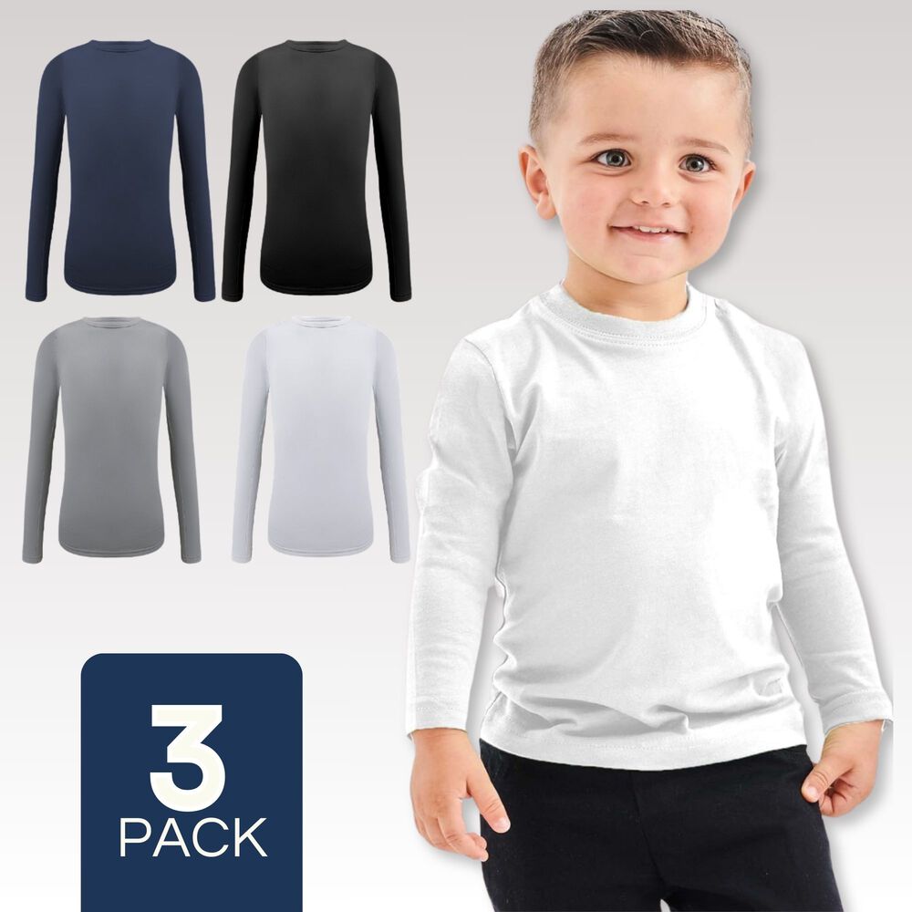 Pack 3 Camisetas Bambú Primera Capa Niño Manga Larga Niño image number 0.0