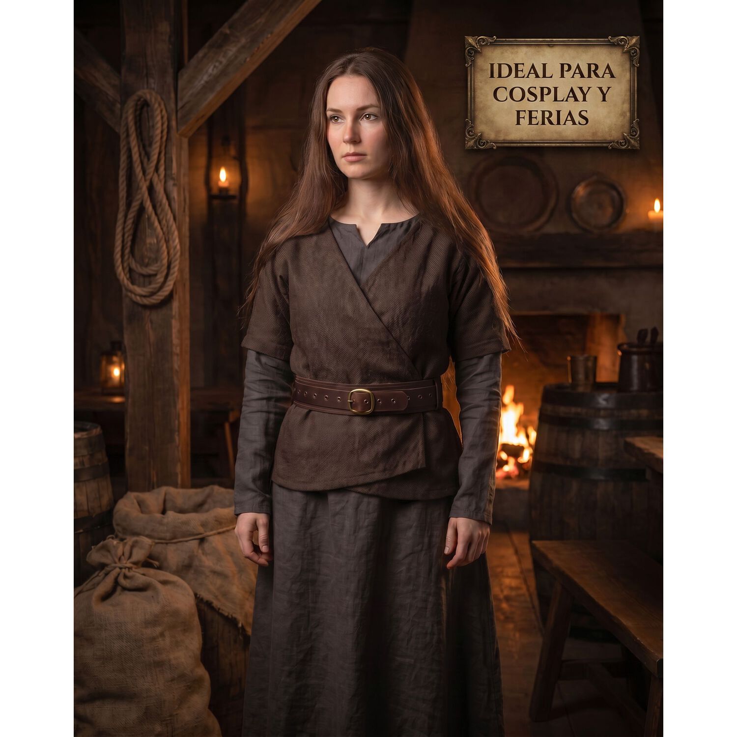 Cinturon Vikingo Medieval De Cuero Pu Accesorio Cosplay image number 33.0