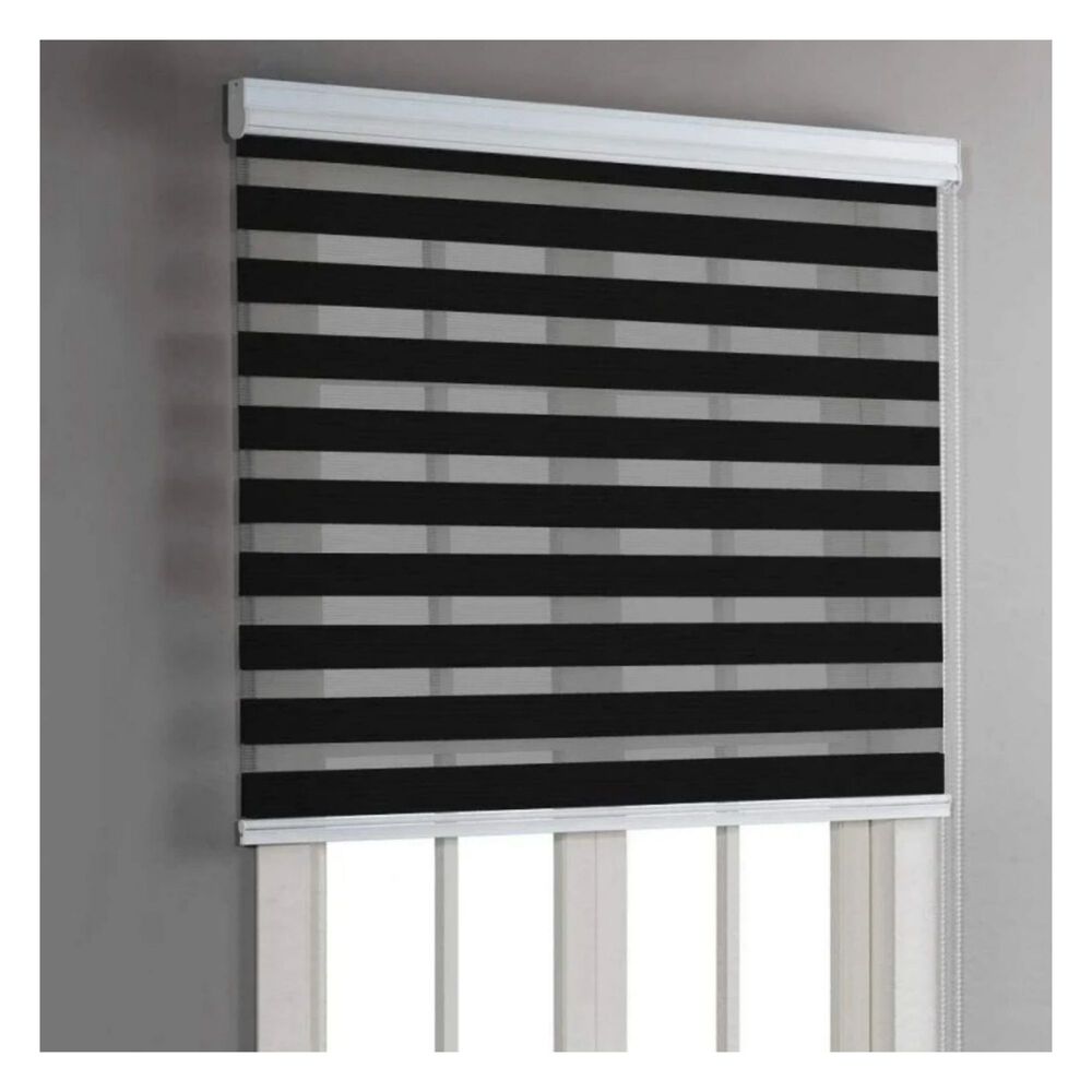 Cortina Roller Dúo Zebra Negra 100x200 Cm image number 3.0