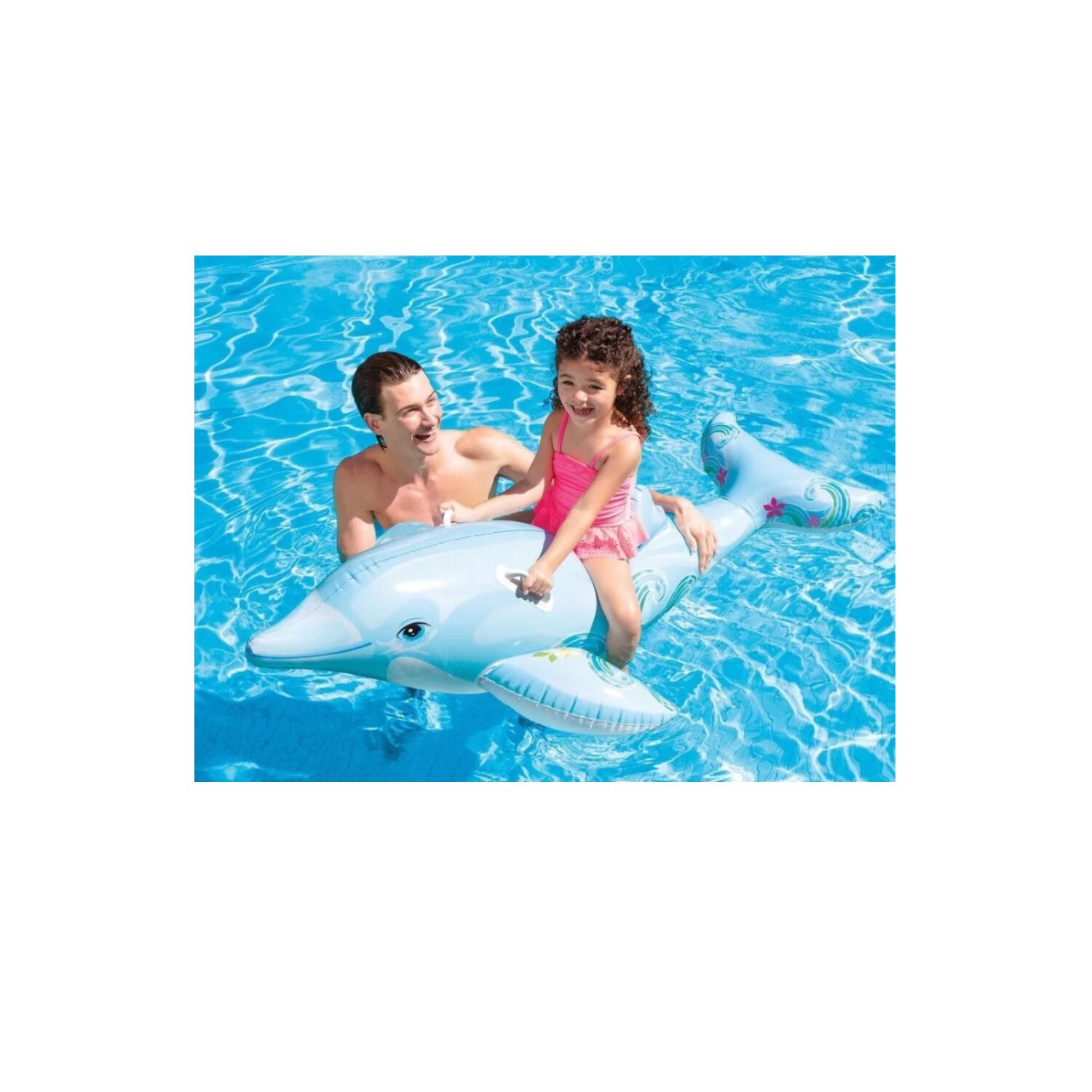 Flotador Inflable Delf&iacute;n Montable Con Asas Intex 175cm Ni&ntilde;os image number 4.0