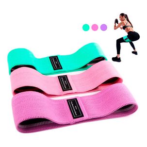 Set 3 Bandas De Resistencia El&aacute;sticas Para Piernas Y Gl&uacute;teos