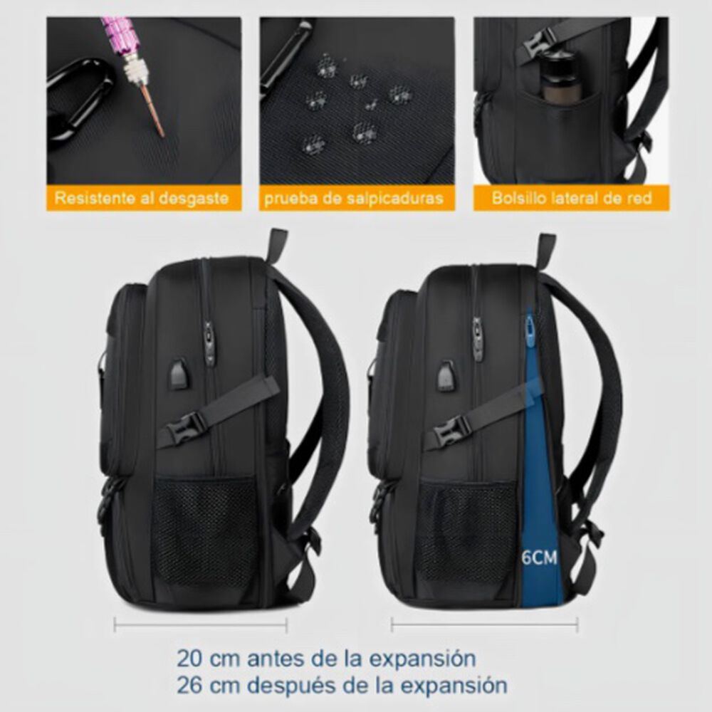 Mochila De Viaje Negra image number 3.0