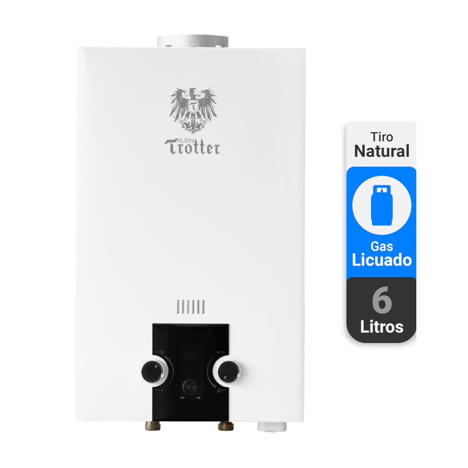 Calefont Albin Trotter 6 Litros Tiro Natural Gas Licuado N24 image number 3.0