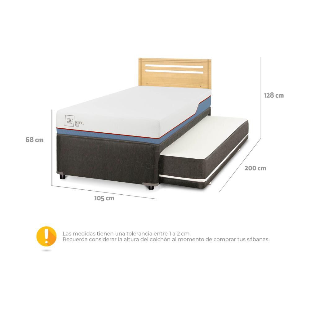 Cama Nido Cic Divan / 1.5 Plazas / Base Funcional + Respaldo image number 2.0