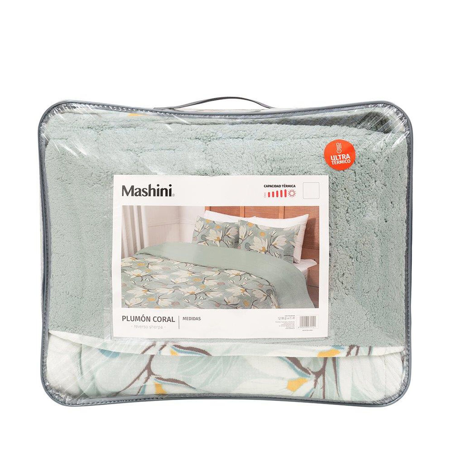 Plumon Coral Estampado Sherpa King Laurel image number 3.0