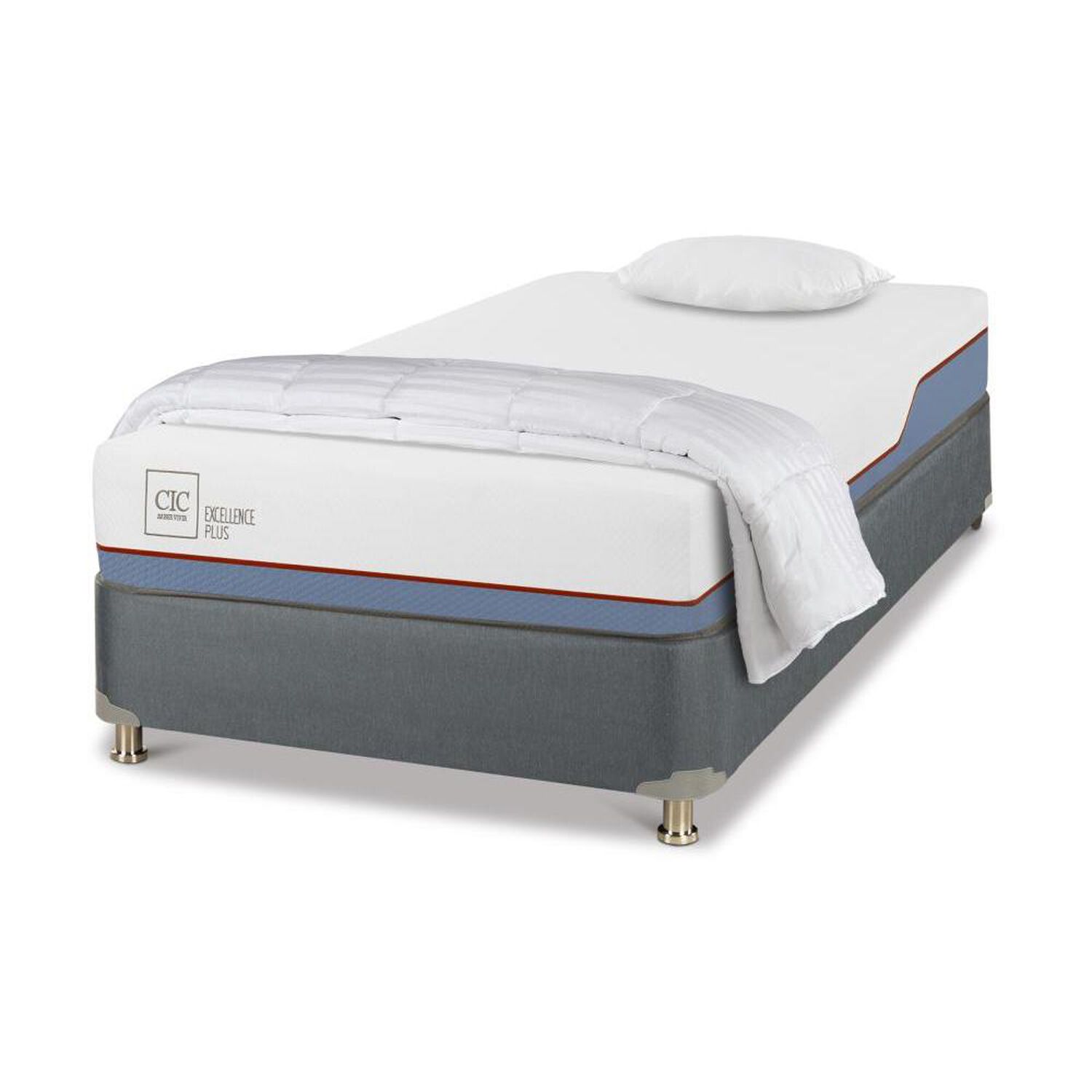 Cama Americana Cic Excellence Plus / 1.5 Plazas / Base Normal + Textil image number 1.0