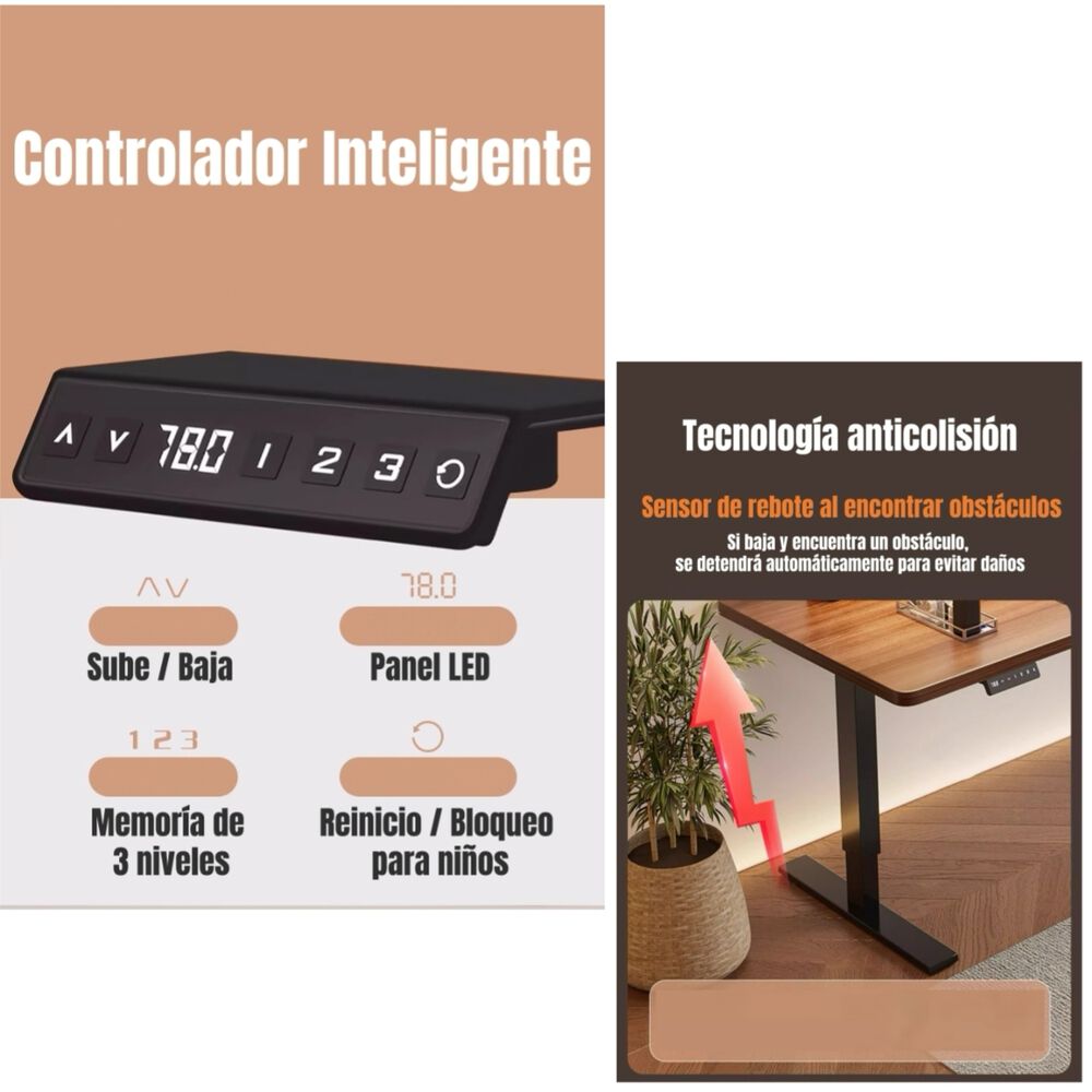 Escritorio Eléctrico Regulable Accesorios 120cm Lubabycas image number 1.0