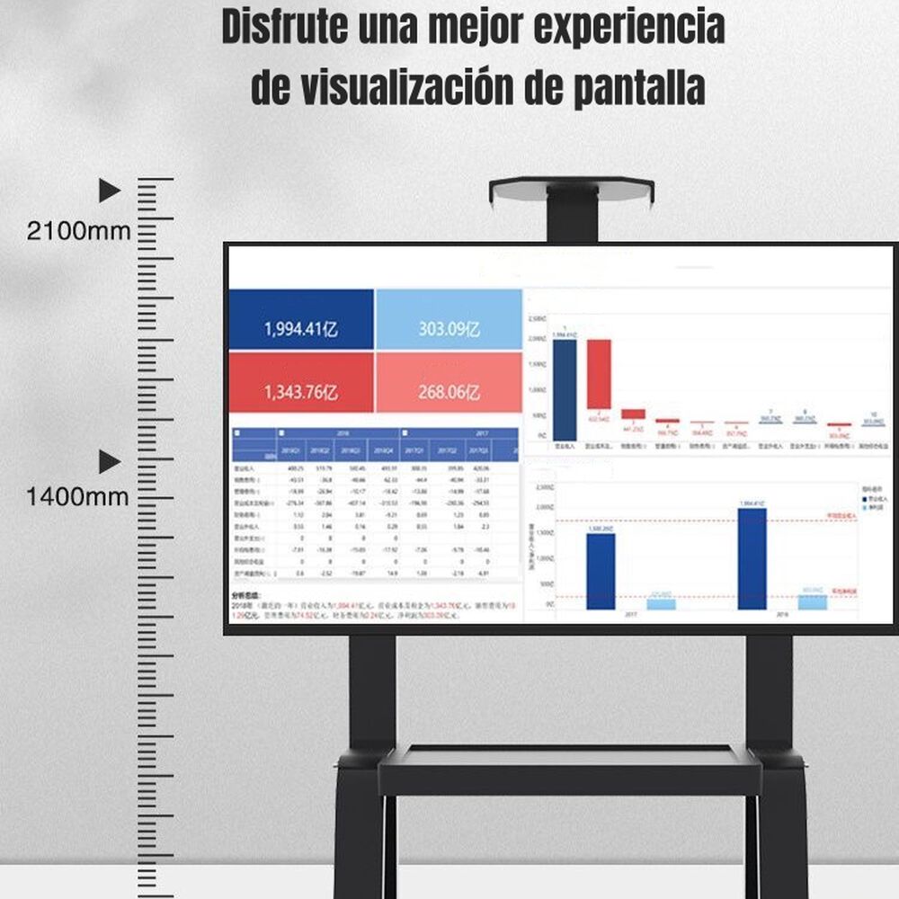 Soporte Tv Rack Pedestal 32”-75” Con Ruedas By Lubabycas image number 3.0