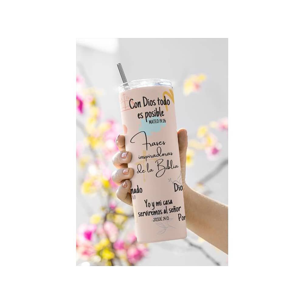 Termo Botella T&eacute;rmica Cristiano Con Vers&iacute;culos B&iacute;blicos Evang&eacute;lico Jes&uacute;s image number 5.0