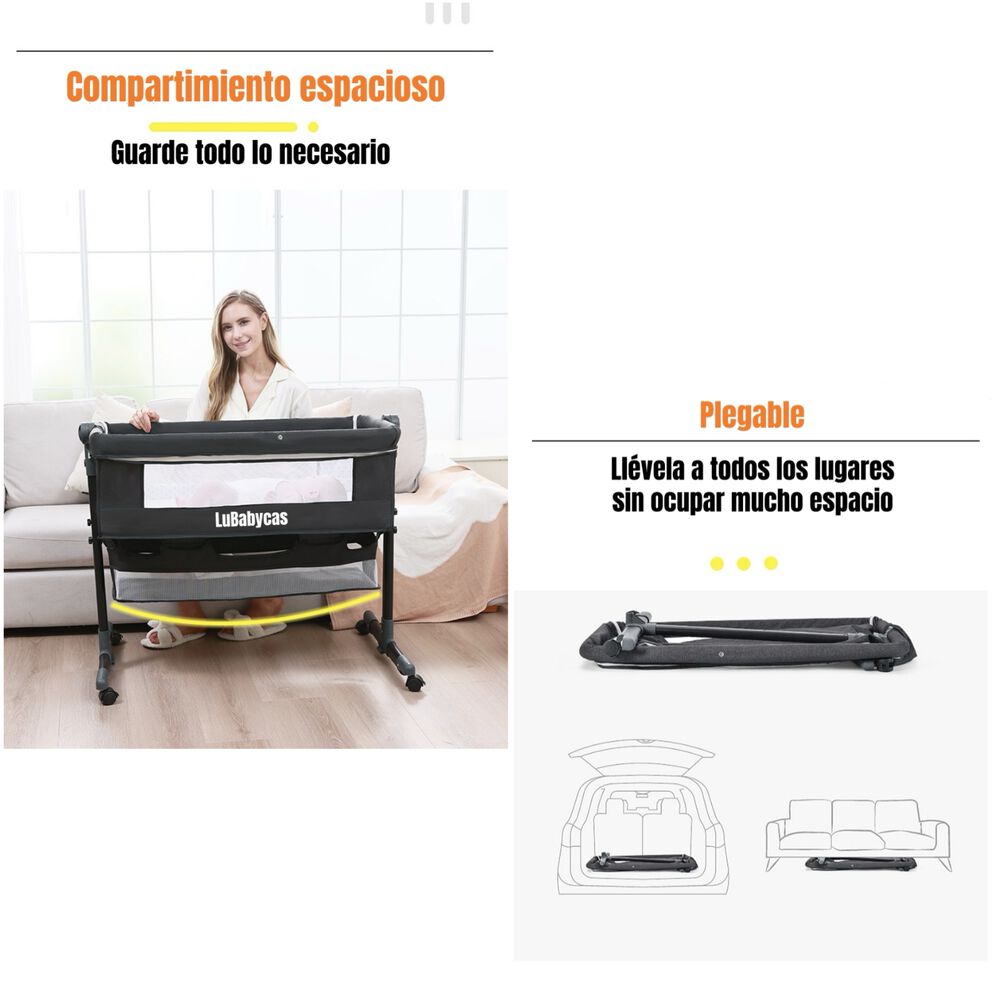 Cuna Colecho One Con Mosquitero Colchón Cafe Lubabycas image number 7.0