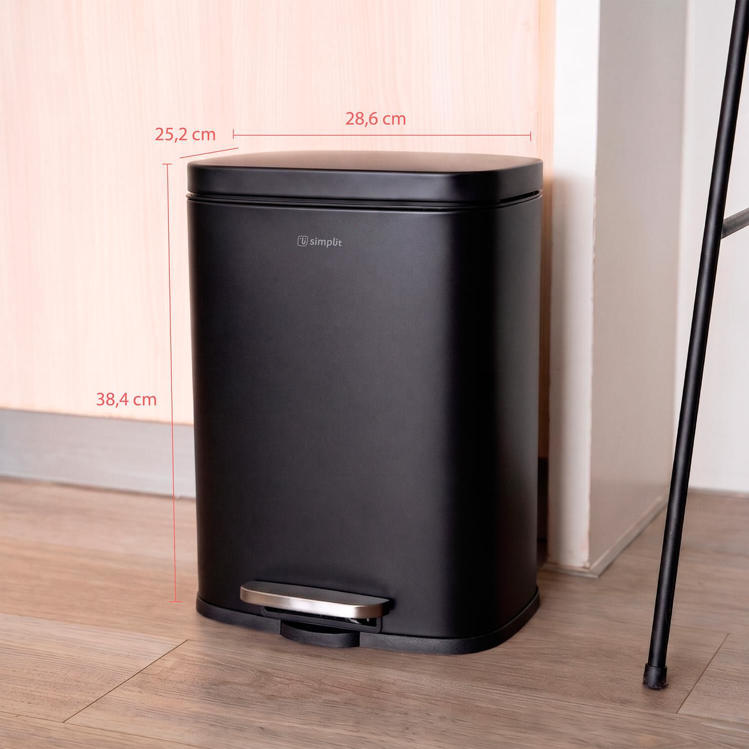 Basurero Cocina Livorno 12lt Pedal Acero Inox Simplit image number 6.0