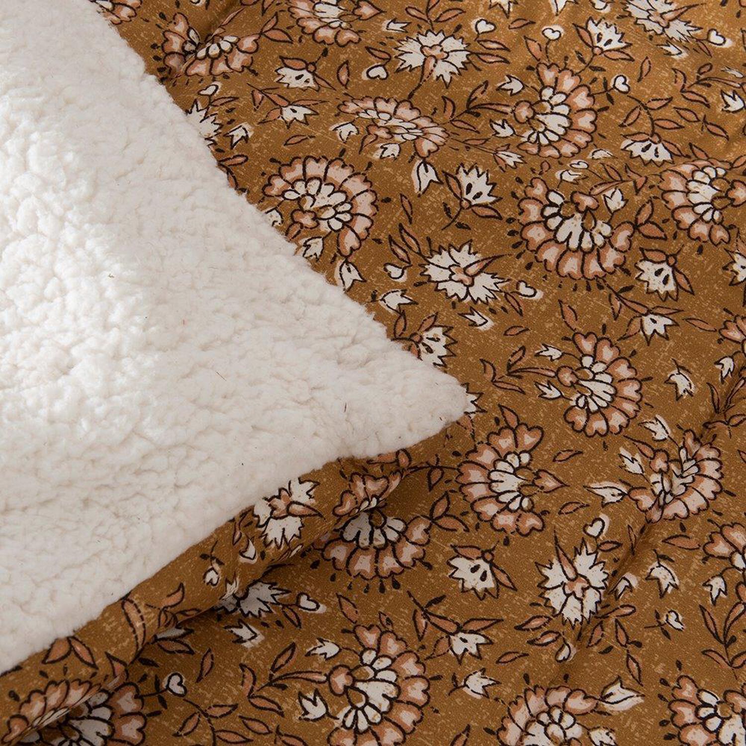 Plumon Estampado Sherpa India 1.5 Plazas Ocre image number 2.0