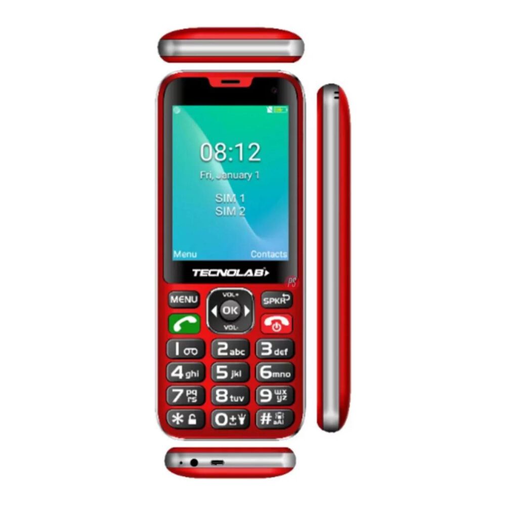 Telefono Senior Adulto Mayor 4g Rojo Doble Sim Card Tl487 image number 1.0