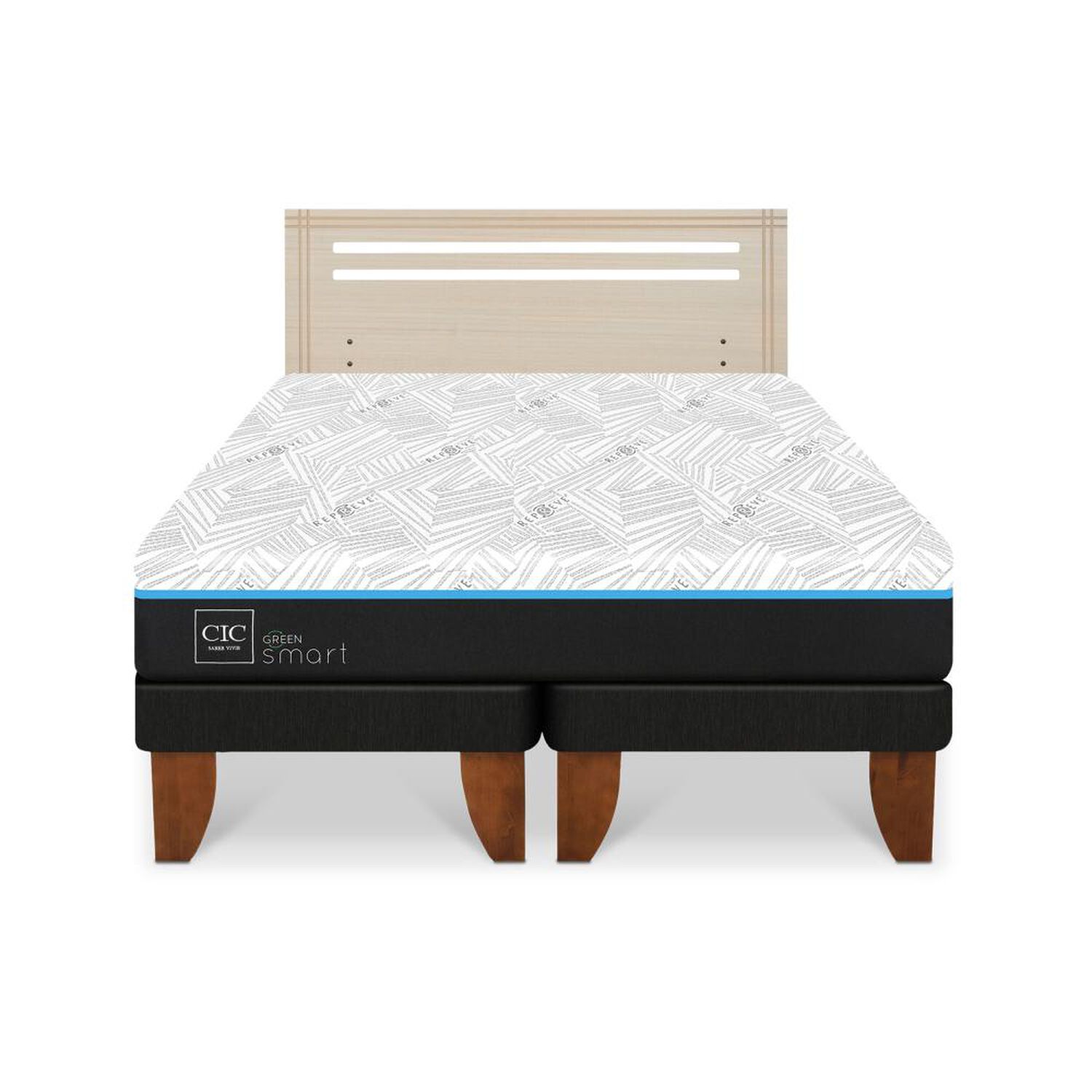 Cama Europea Cic Green Infinity / 2 Plazas / Base Dividida + Respaldo image number 0.0