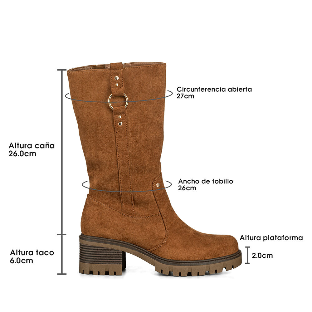 Botas Largas Casual De Gamuza Vintage Mujer Weide Hx513 image number 6.0