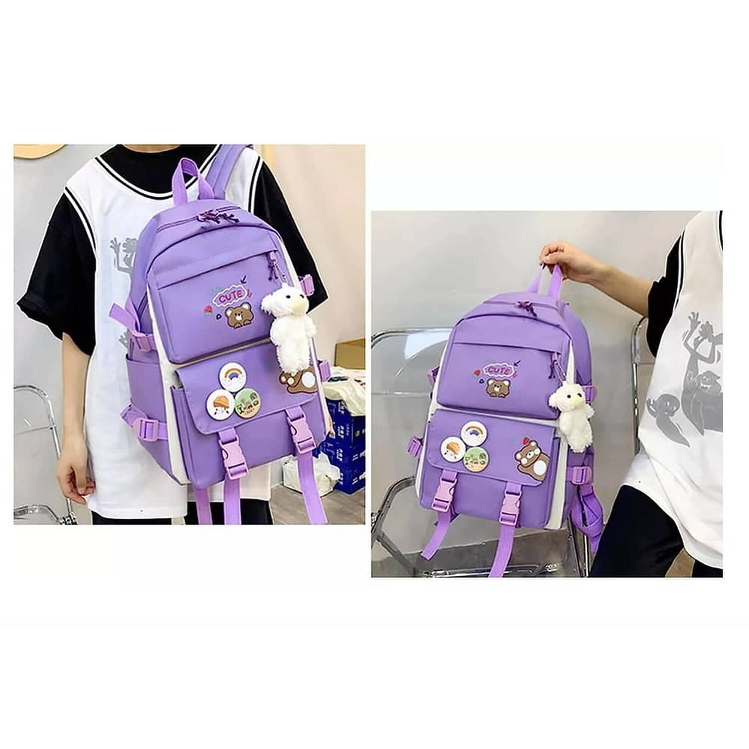 Set Mochila Escolar 5 Piezas De Ni&ntilde;a Con Lonchera+estuche image number 2.0