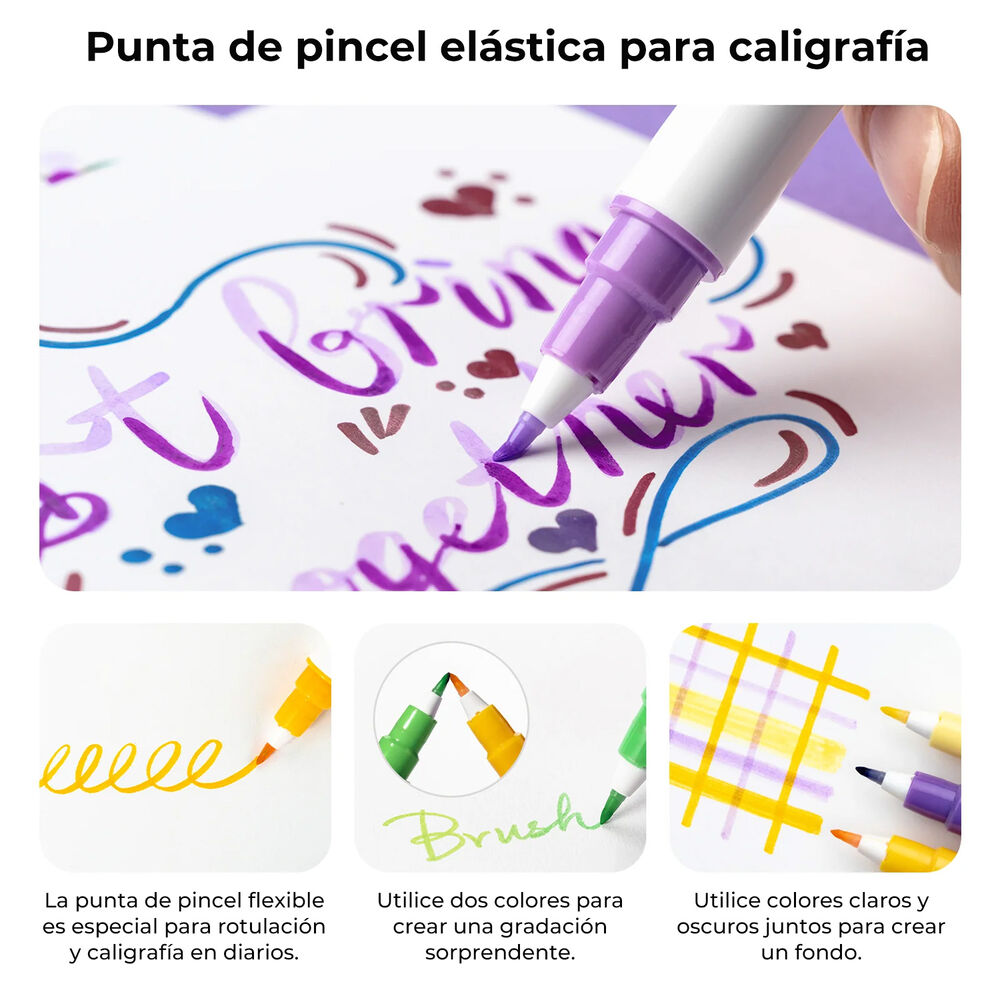 Ohuhu 24 Marcadores A Base De Agua Puntas Pincel Y Puntos image number 5.0