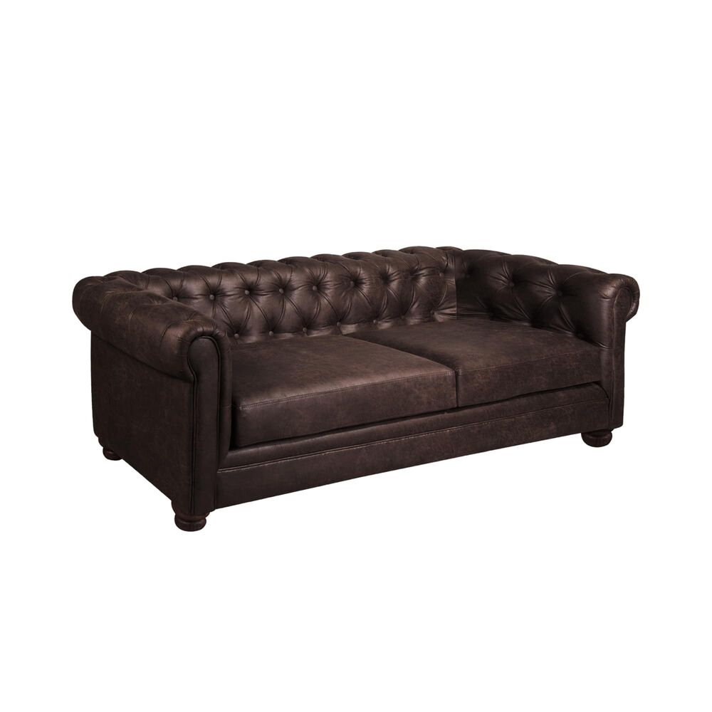 Sofa Florencia 3 Cuerpos Cuero Colorado Marron image number 1.0