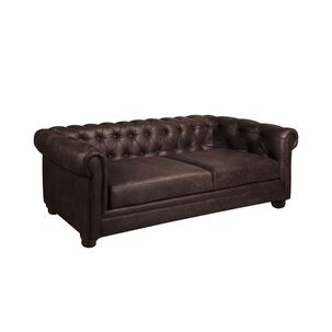 Sofa Florencia 3 Cuerpos Cuero Colorado Marron