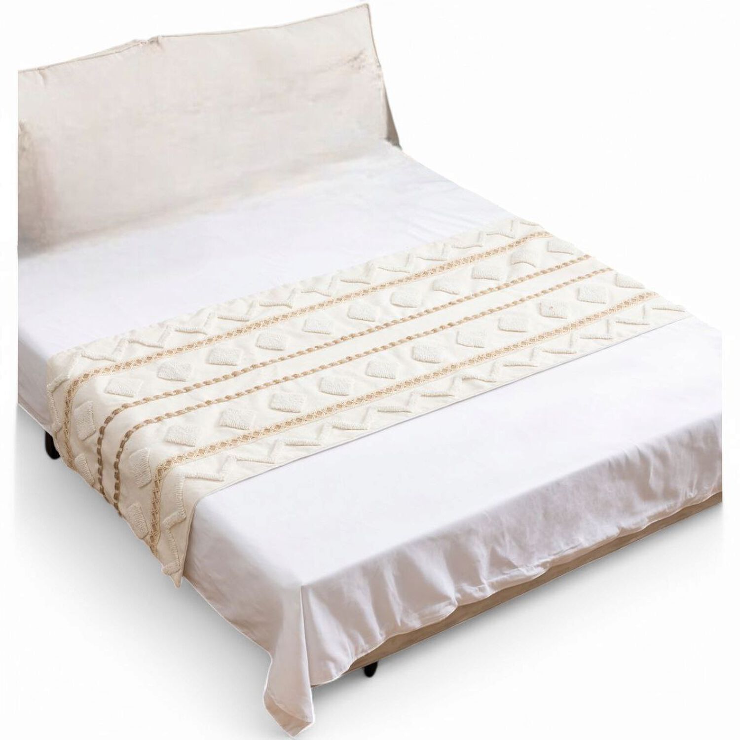 Piecera Boho Para King O Dos Plazas Pie De Cama Medida 210cm X 70cm Pb1-3 image number 0.0