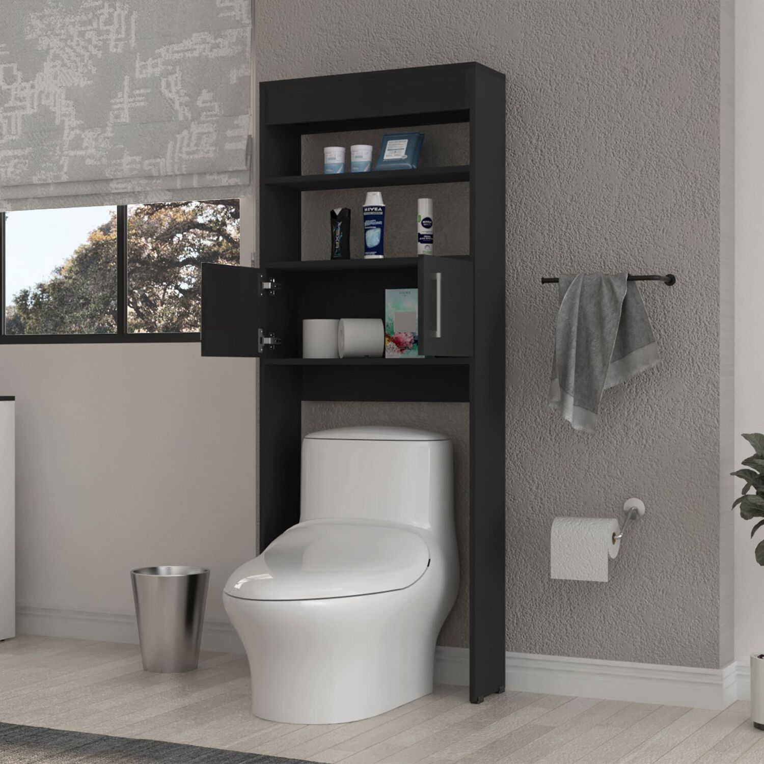 Optimizador De Ba&ntilde;o Con 2 Puertas Fm-008n - Negro image number 5.0