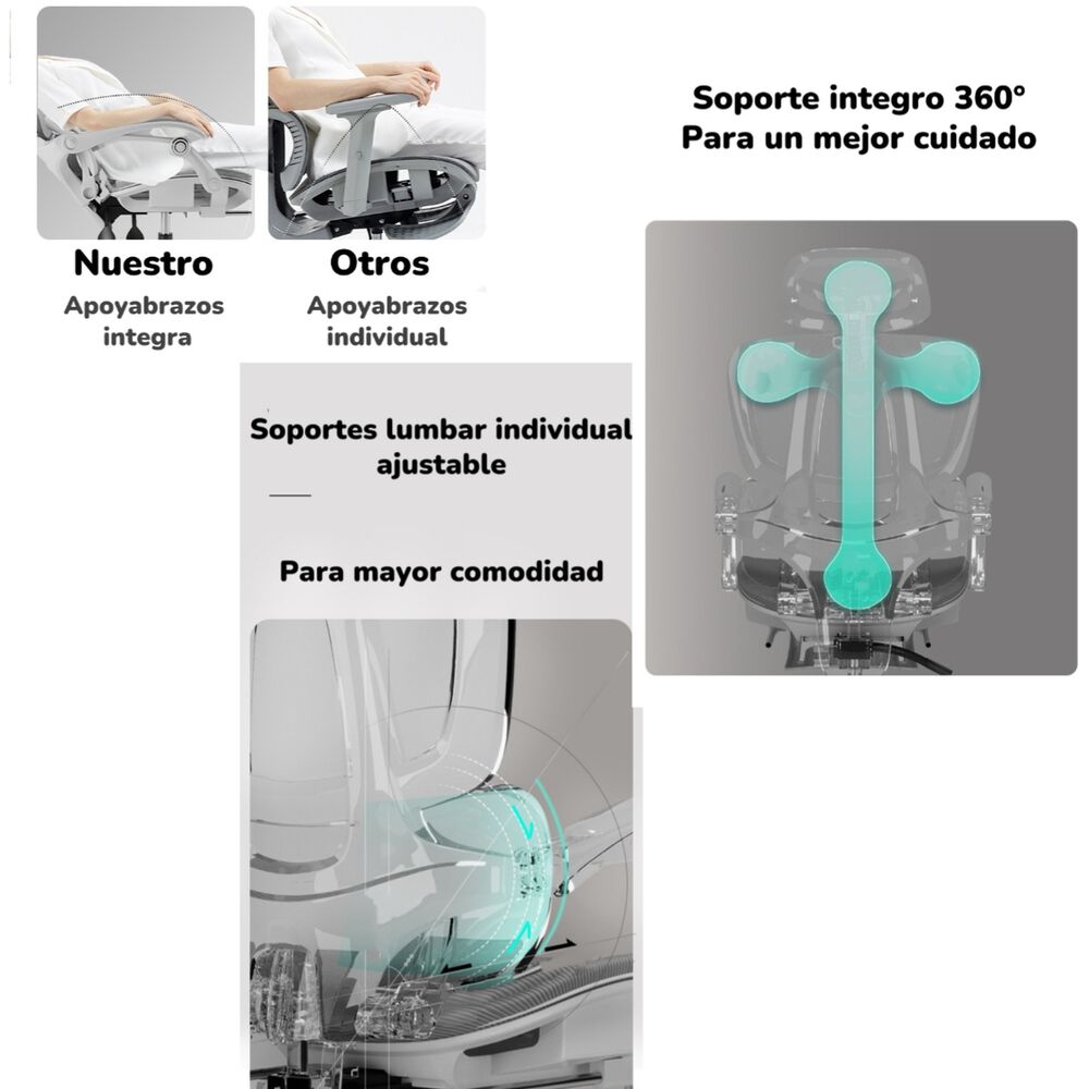 Silla De Escritorio Reclinable Reposapies E06negra Lubabycas image number 1.0