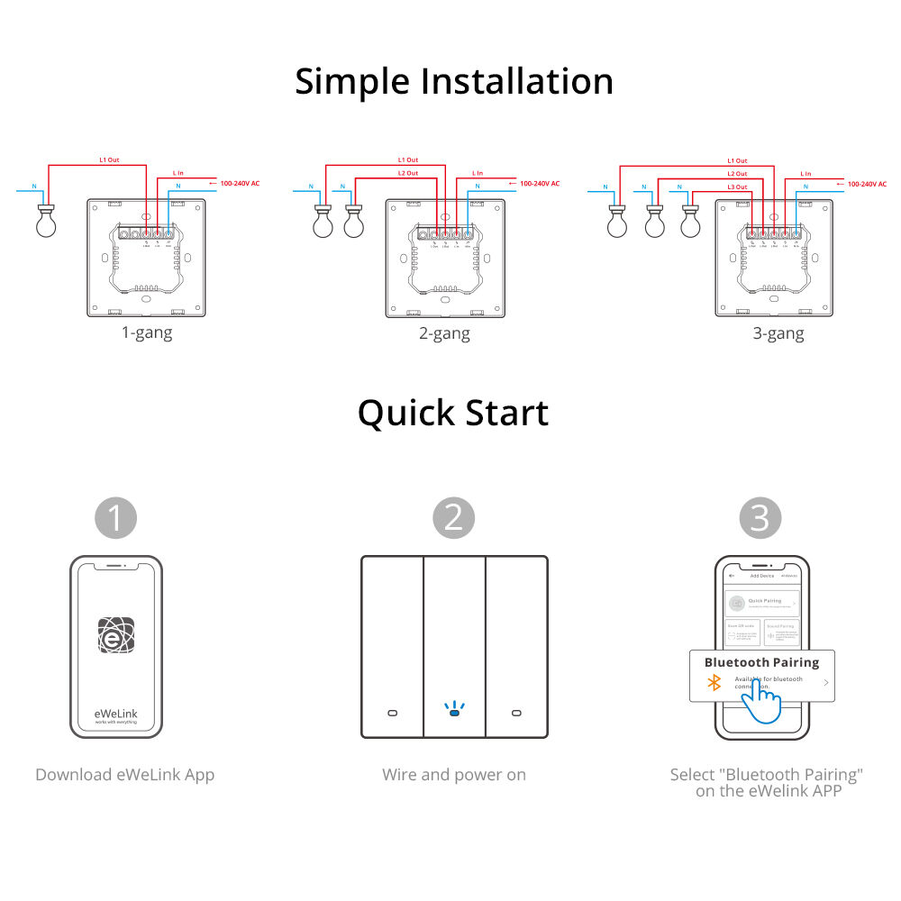 Interruptor Wifi De Pared Sonoff Switchman M5 De 1 Canal image number 2.0
