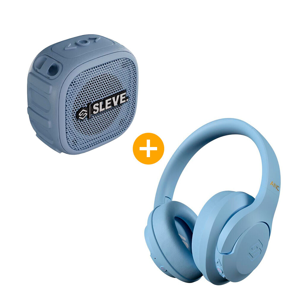 Aud&iacute;fonos Sleve Pulse ANC 2Gen Sky Blue + Parlante Bluetooth Sleve Boom Mini Blue Sky image number 0.0