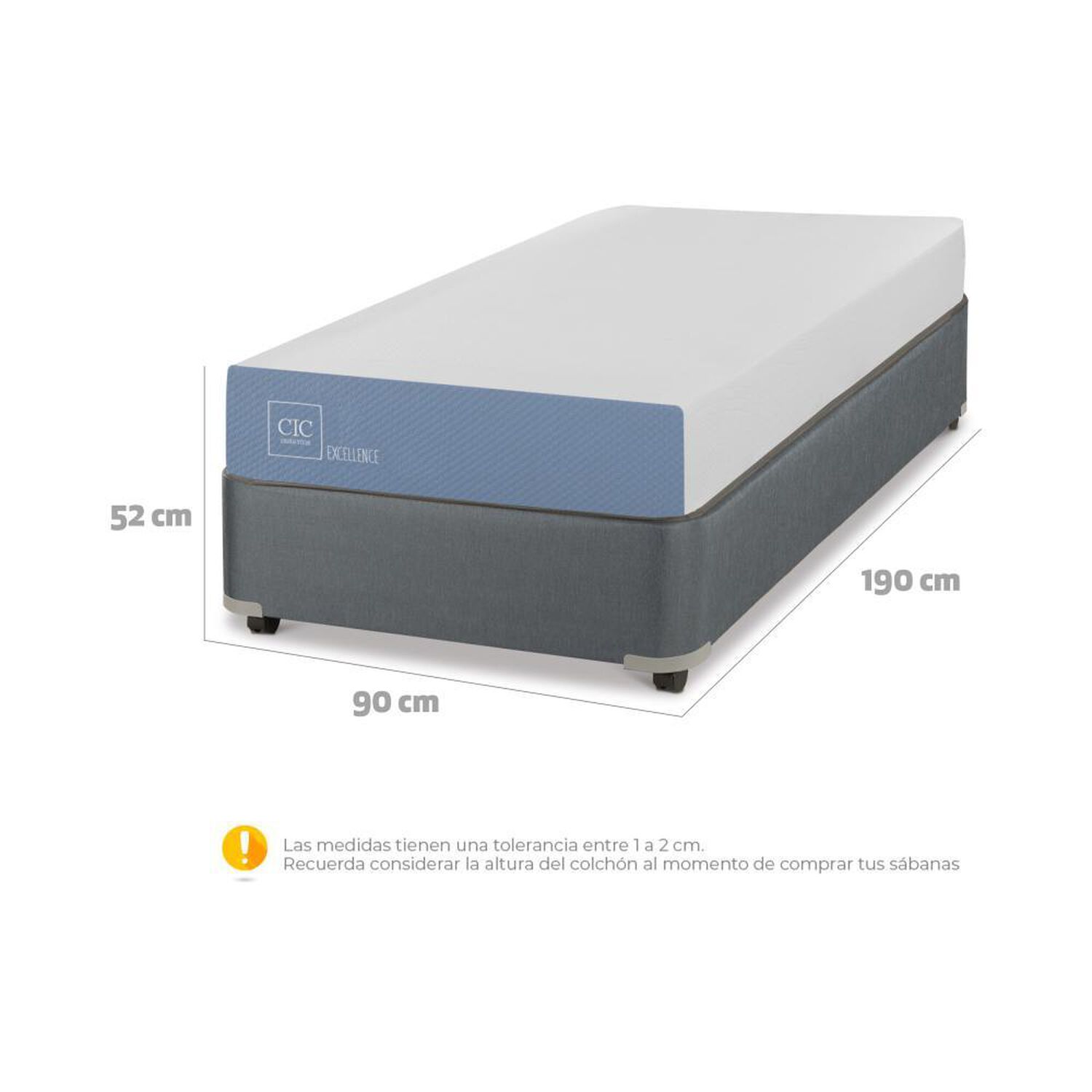 Cama Americana Cic Excellenc / 1 Plaza / Base Normal image number 2.0
