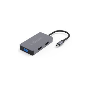 Hub Adaptador Type-c (5en1) 4k Hdmi X2/ Vga/ Type-c/ Usb 3.0