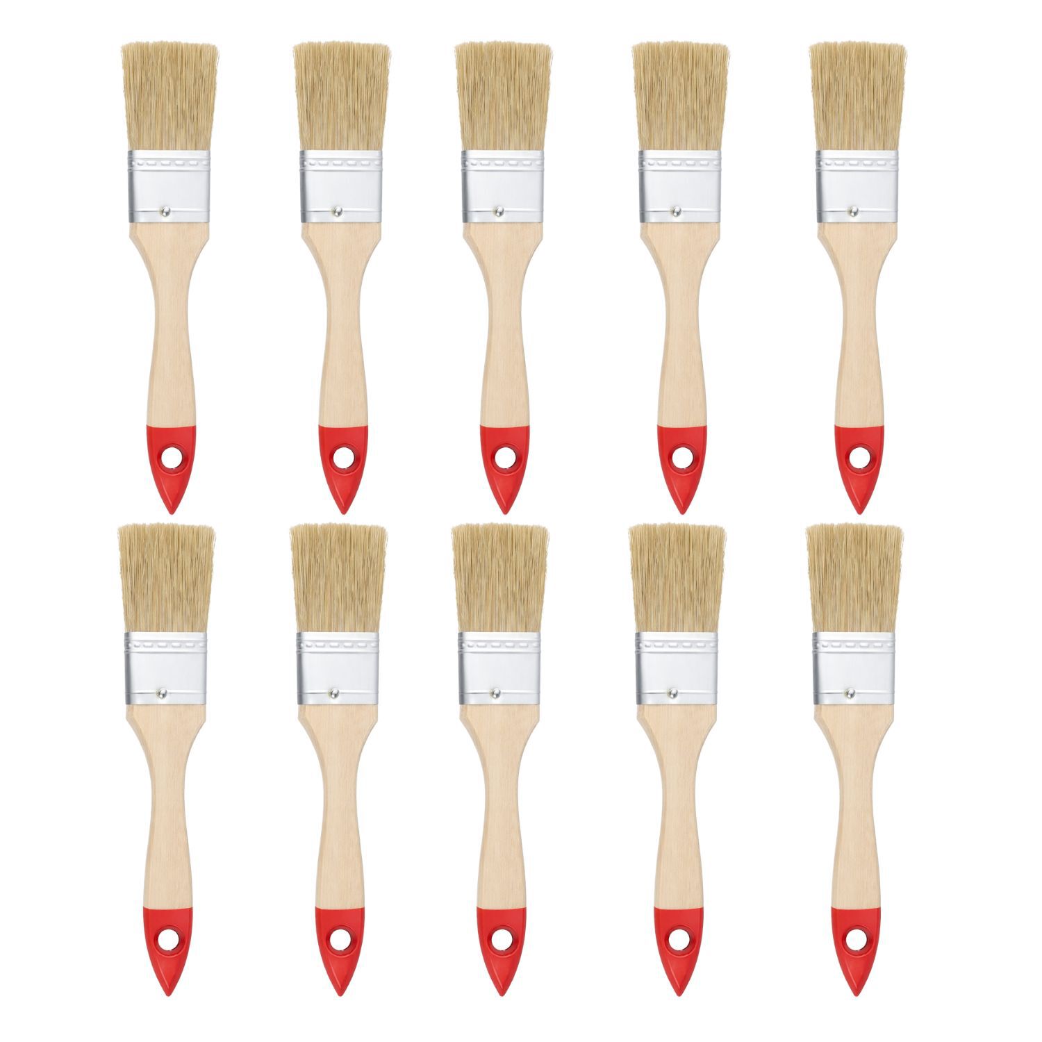 Set 10 Brochas Mango Madera 1.5 Pulgadas Para Pintura image number 0.0