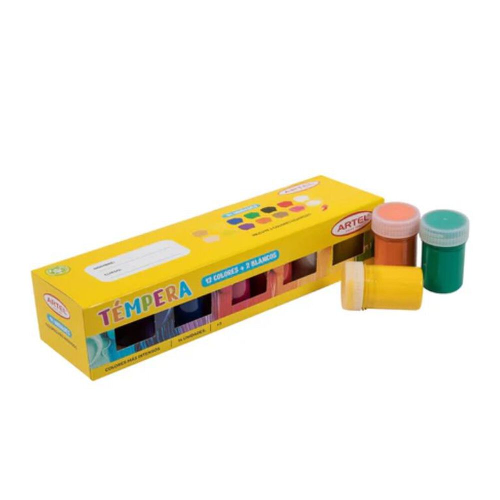 Estuche Tempera 12+2 Colores Artel image number 0.0