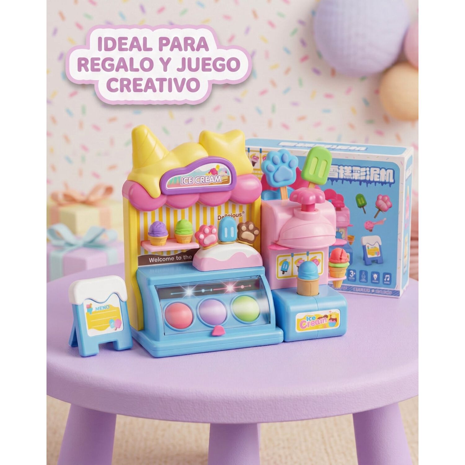 Set Juego Infantil Plastilina, Plasticina Aprendizaje Helado image number 4.0