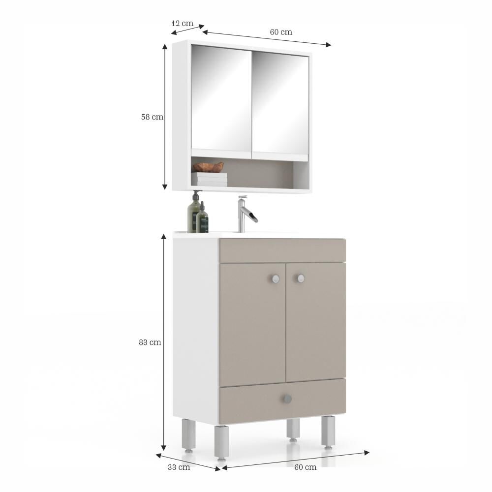 Mueble Baño Vanitorio+espejo Caliz Home Mobili image number 3.0