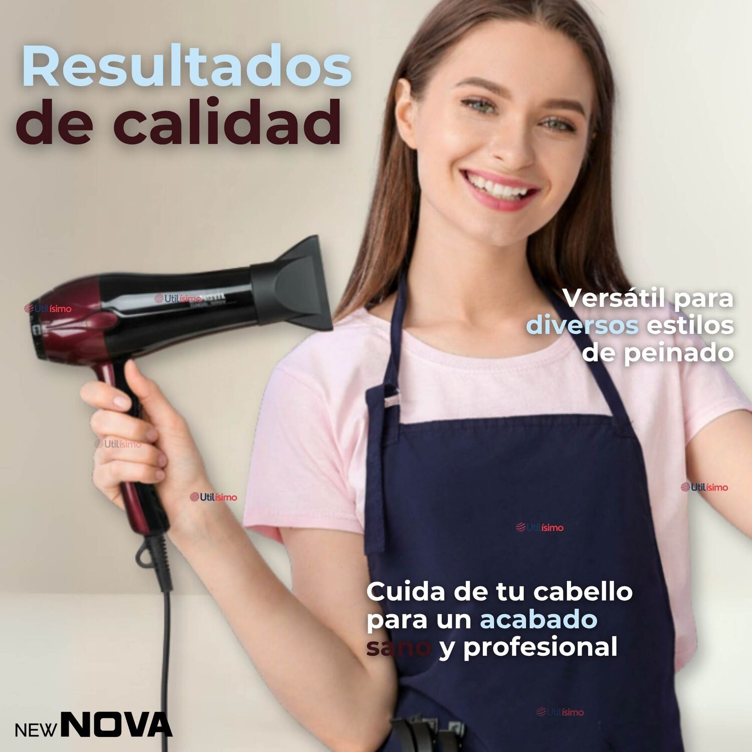 Secador De Pelo Alta Potencia Profesional 5000w Cabello Peluquer&iacute;a Rojo image number 9.0