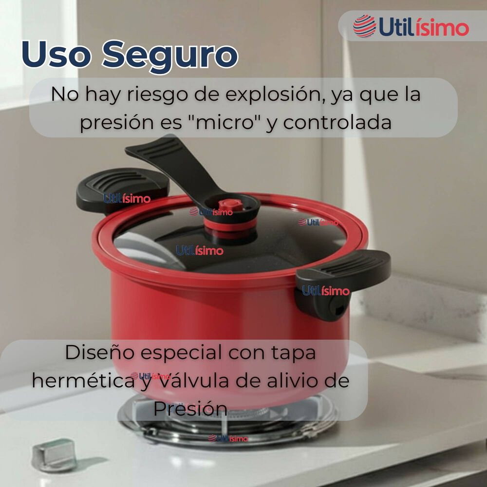 Olla De Micropresión 3.5 Litros Antiadherente Acero Inoxidable Multifuncional image number 8.0