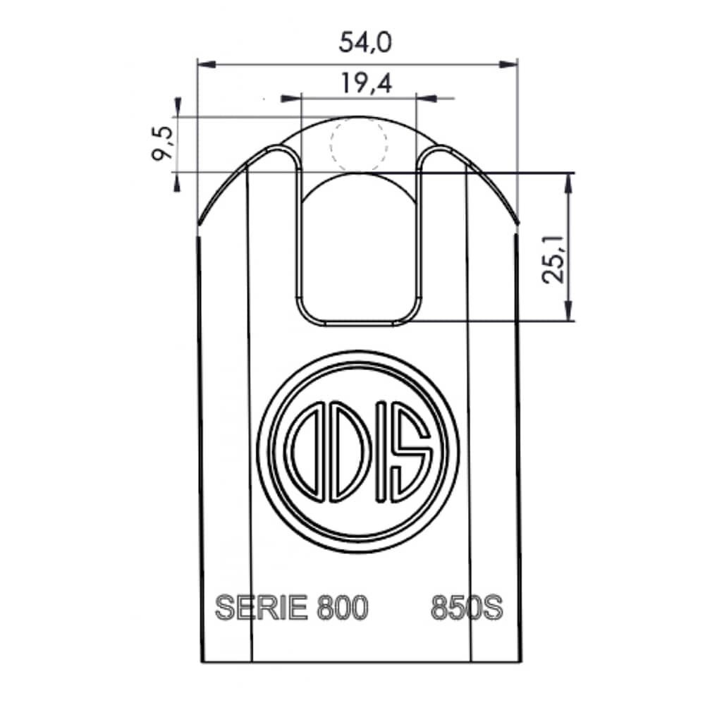Candado Odis 850s Con Hombros 50mm image number 2.0