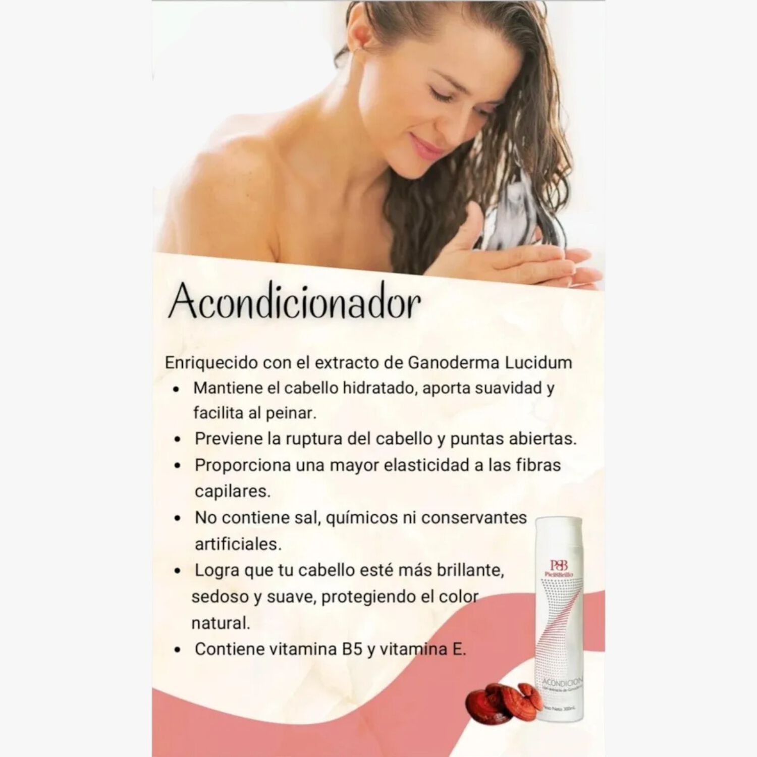 Pack Shampoo+acondicionador Piel&brillo Con Ganoderma 300ml image number 4.0