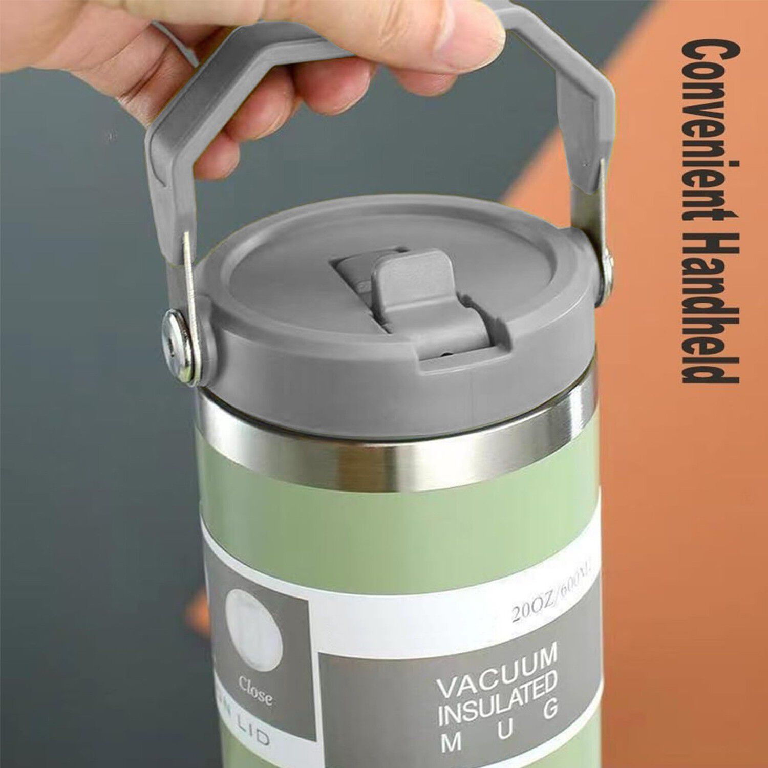Mug Termo Inoxidable 600ml Verde Claro Para Caf&eacute; Agua image number 1.0