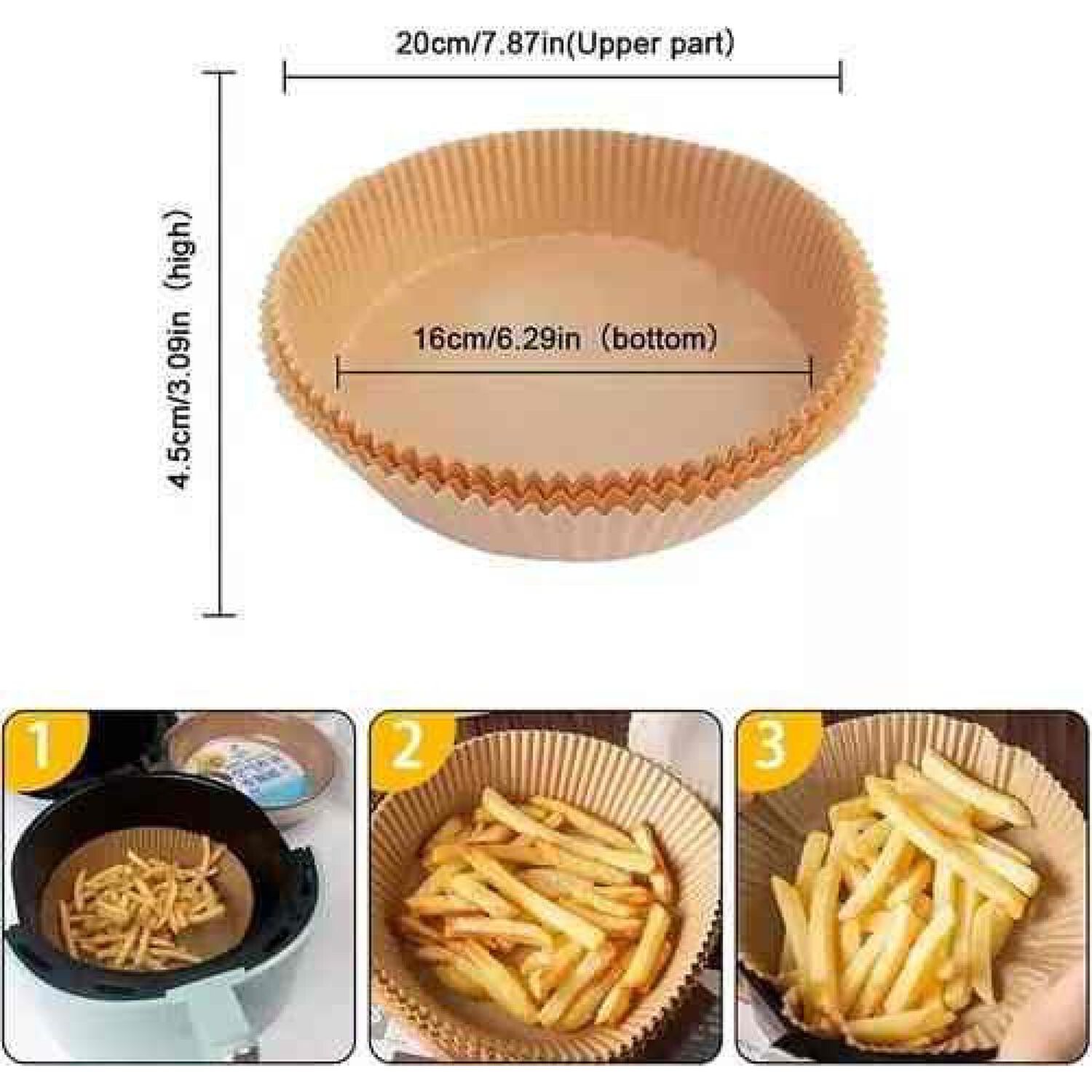 Forros Desechables Antiadherente Freidora 100 Pcs Air Fryer image number 4.0