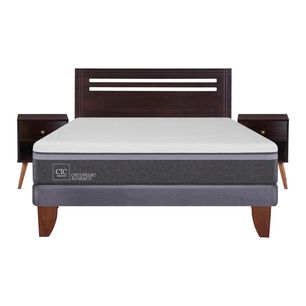 Cama Europea Cic Ortopedic / 2 Plazas / Base Normal + Set De Maderas