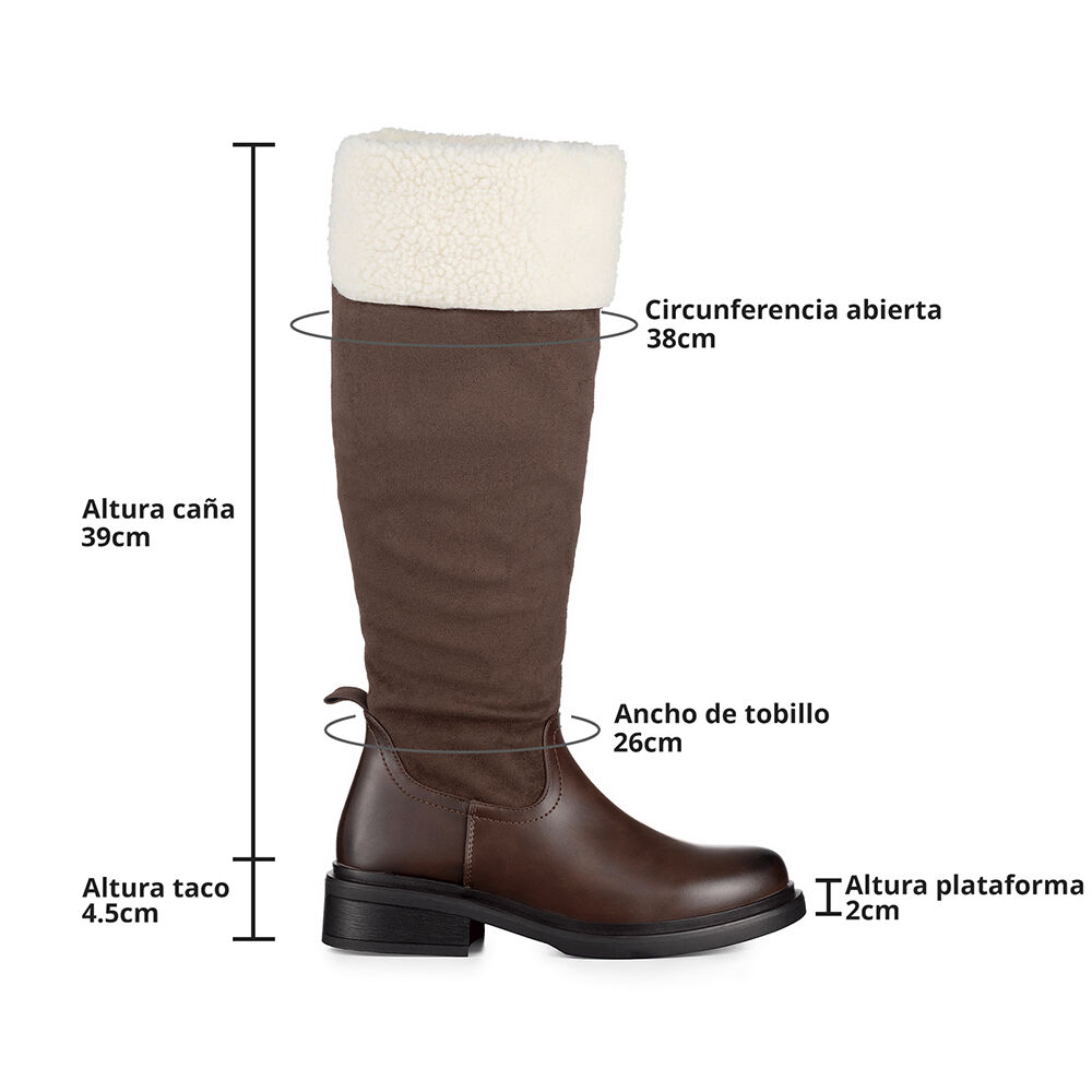 Bota Larga Mujer Moda Gamuza Con Felpa Vintage Weide Czy601 image number 7.0