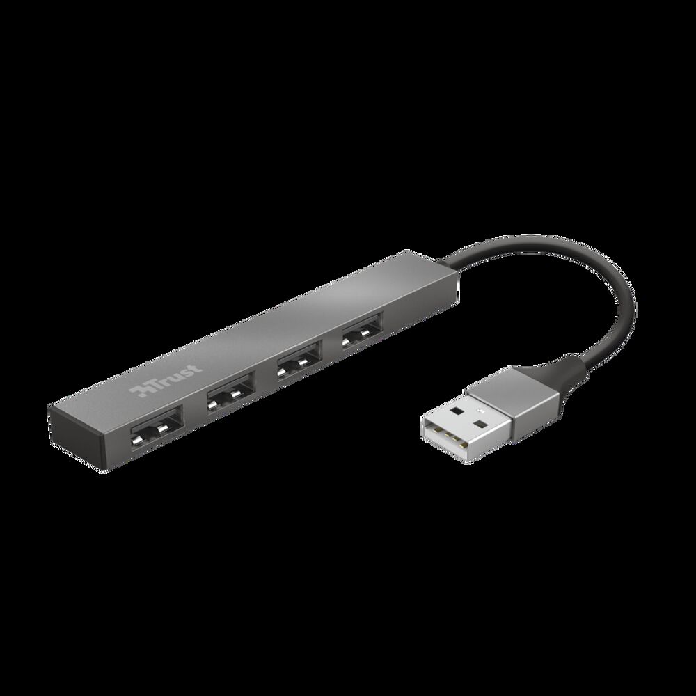 Hub Usb Trust Halyx 4 Puertos Usb 2.0 Flat Aluminium High Speed image number 0.0