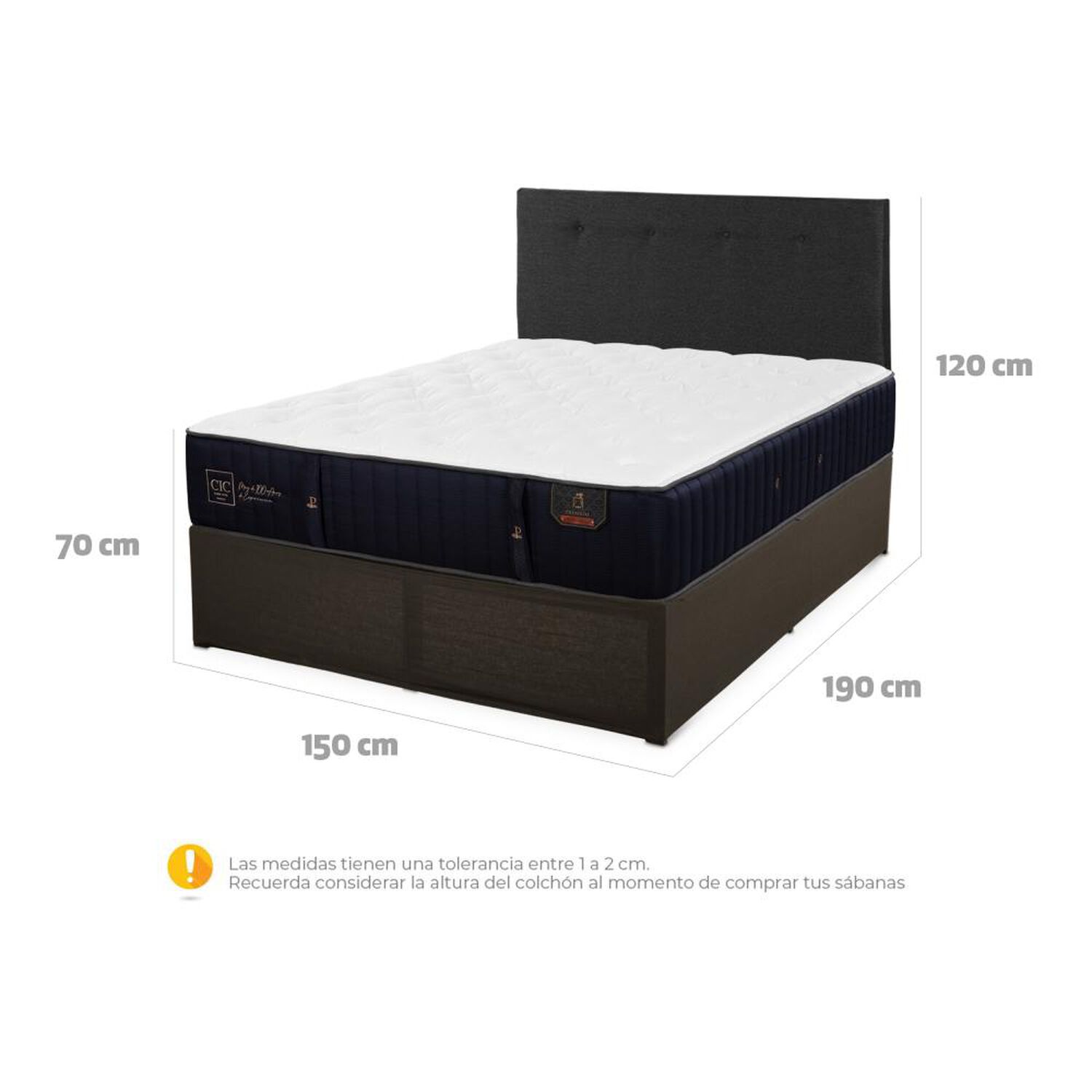 Cama Met&aacute;lica Cic Iron Smart Premium / 2 Plazas / Base Normal image number 5.0