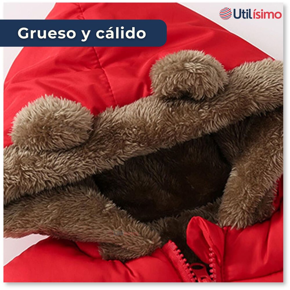Parka Con Capucha Manga Larga Unicolor Niño Y Niña Jump Kids Red image number 4.0