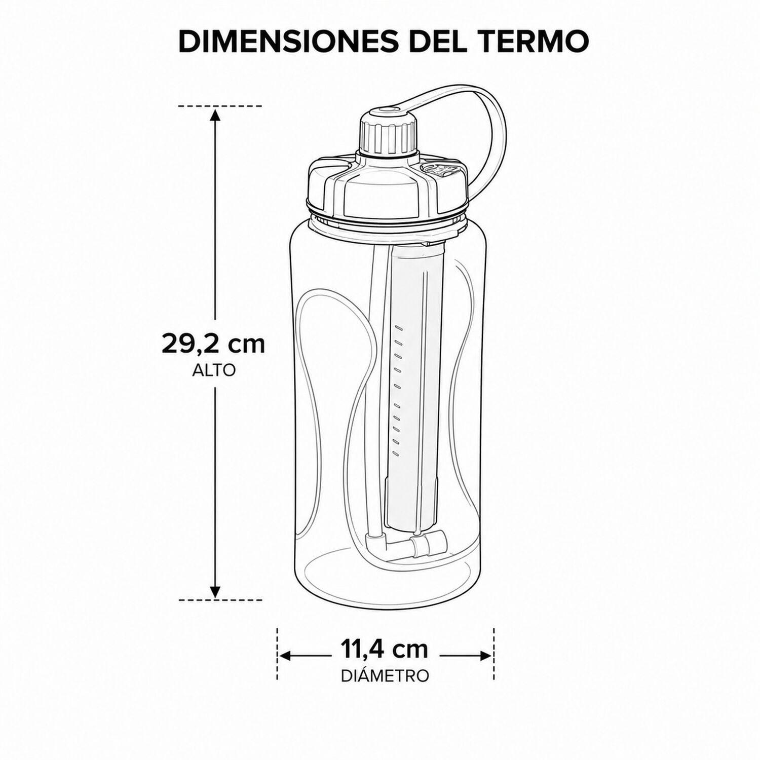 Botella Pote Contenedor De Agua Deportiva Camping Parque 2l image number 5.0