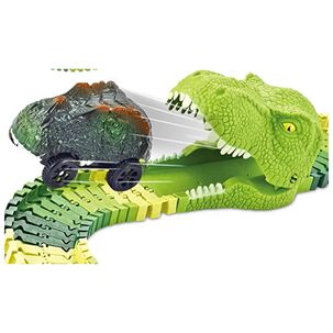 Juguete Pista De Carrera Autos De Dinosaurios 147 Piezas Infantil