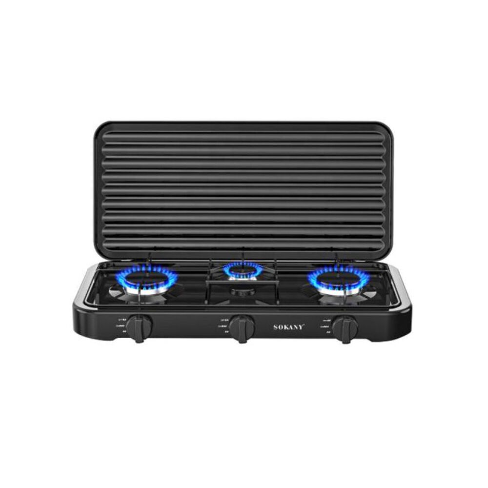 Enciemra A Gas Sobremesa Sokany 3 Platos Port&aacute;til image number 0.0