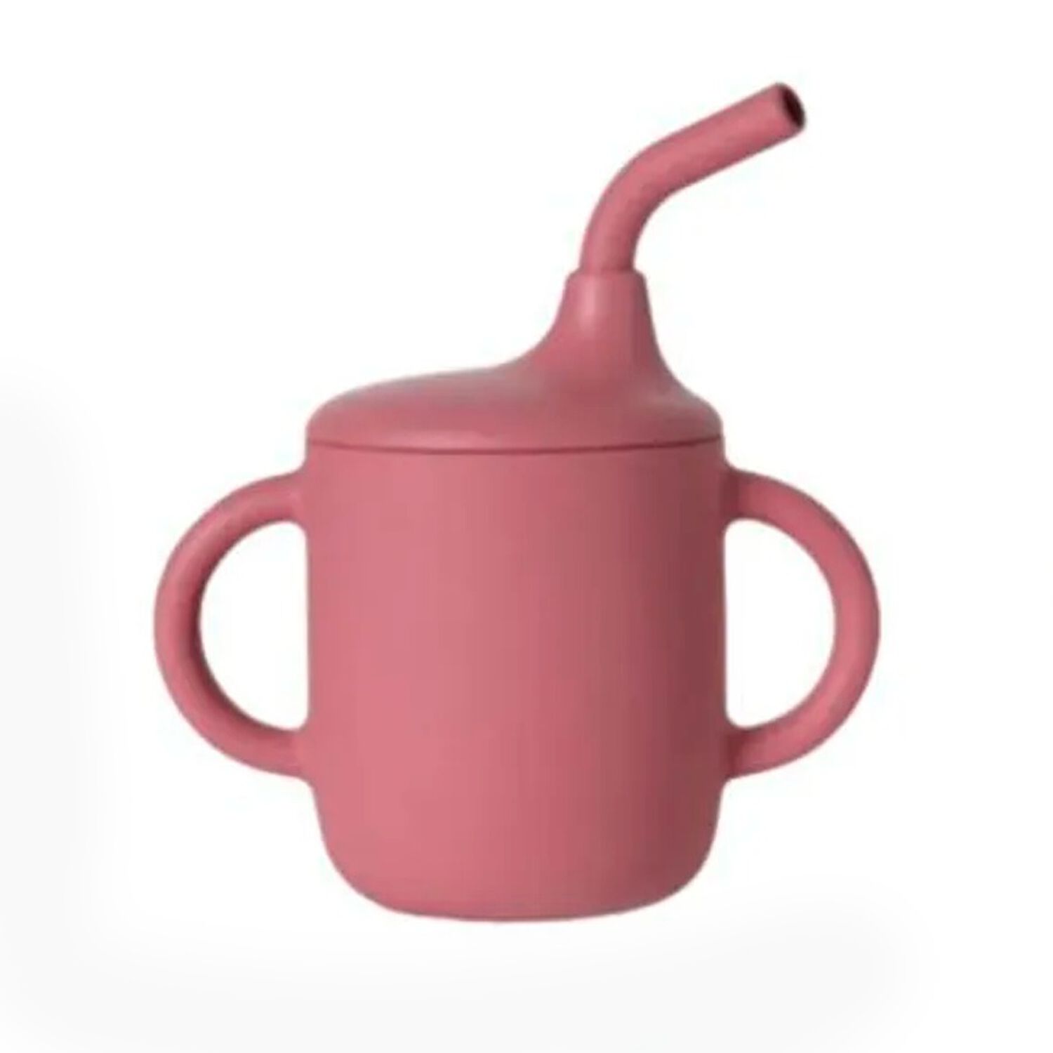 Vaso De Silicona Con Bombilla Para Beb&eacute;s Rosa Oscuro image number 0.0